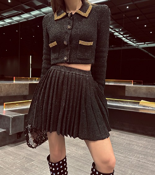Self sequin skirt(高品质)